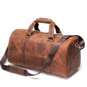 Noblag Horse Leather Men 's Travel Duffel Bag